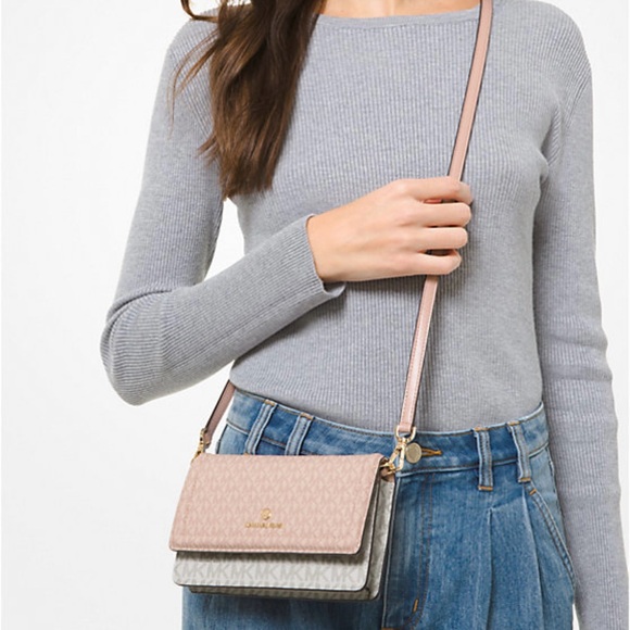 Michael Kors Jet Set Small Two-Tone Logo Smartphone Crossbody Bag, ballet multi. - Picture 11 of 11